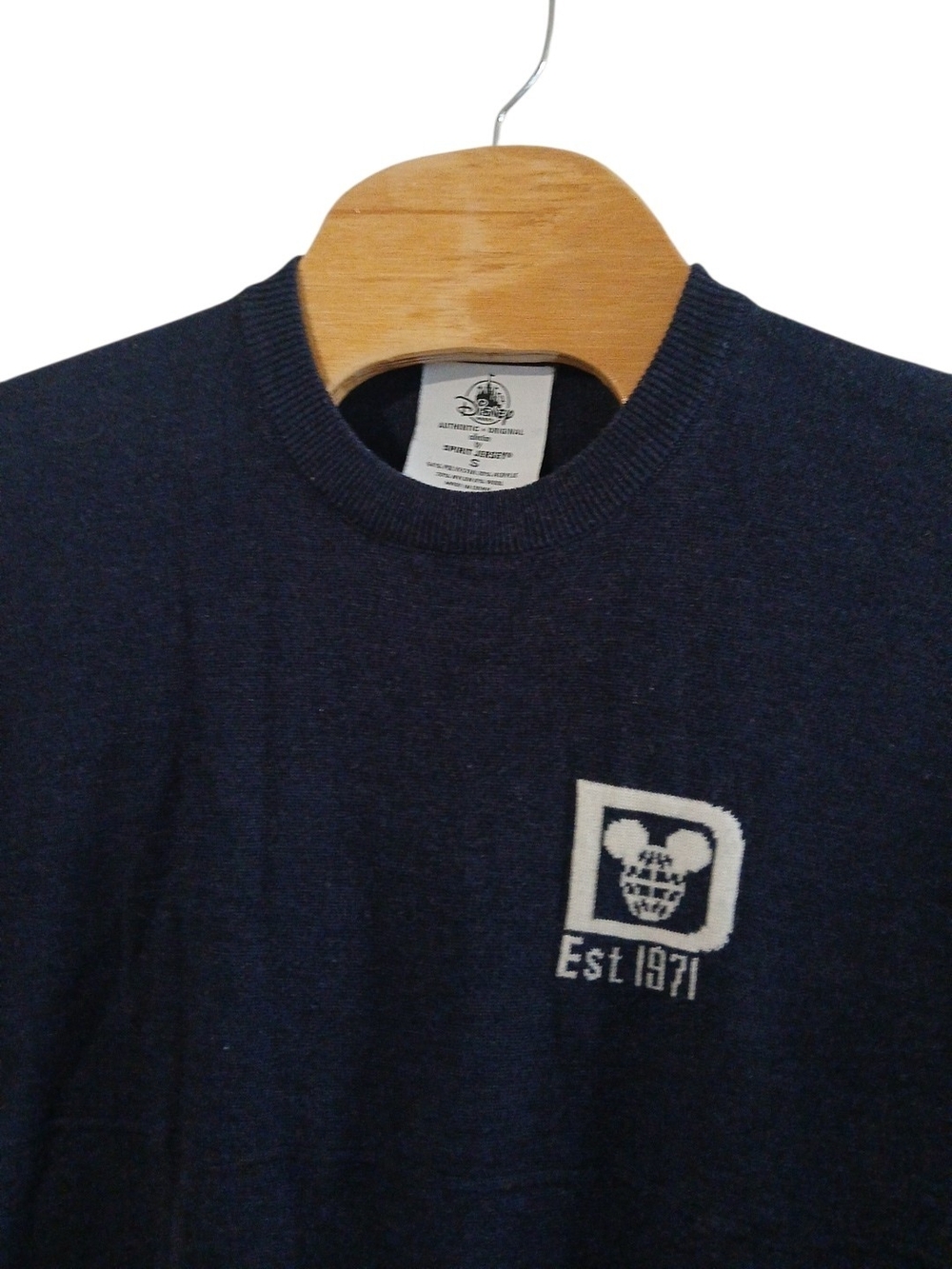 2019 Disney Parks Walt Disney World Navy Knitted Sweater Spirit Jersey Small